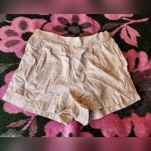 Madewell High-Waist Cream Linen-Blend Shorts